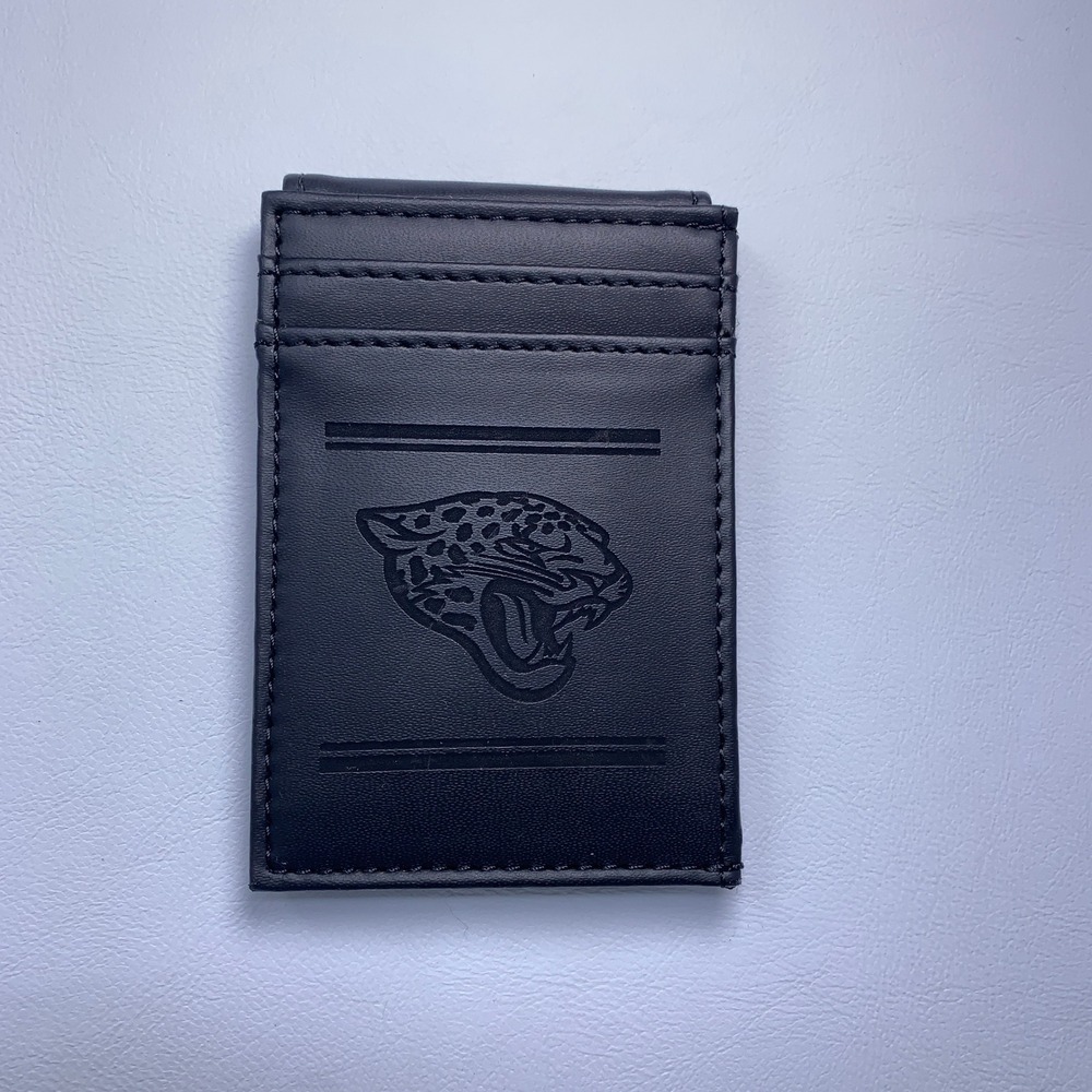 NFL Mens Black Jacksonville Jaguars Magnetic Money Clip Card Holder Wallet New
